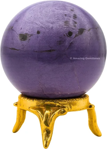 Vista 20 de Amazing Gemstone Bola de cristal de Amazonita con soporte, bolas de meditación de esfera de cristal de 2 pulgadas para brujería y bolas decorativas