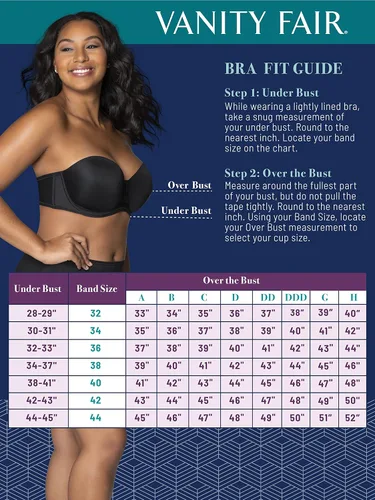 Vista 5 de Vanity Fair Sujetador sin tirantes Beauty Back para mujer (34B - 44DD)