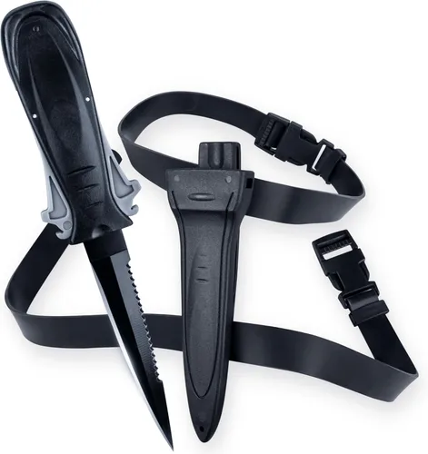 Diximus Dive Knife – Scuba Diving Knife with Sheath and Leg Strap – Thigh Knife – Stainless Steel Fixed Blade Knife – Hunting Knives – Survival and