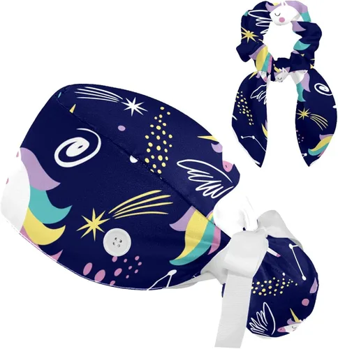 Gorro de trabajo + gorro de amarre para el cabello, gorro de nudo trasero con banda para el sudor, gorro de fregado de nubes chinas rojo turbante