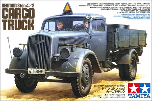 Vista 2 de Tamiya 35291 1/35 Alemán 3Ton 4x2 Camión de Carga Kit de Modelo de Plástico