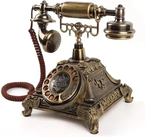 Vista 3 de Classic Retro Craftsmanship Audio GuestBook Teléfono para confesionario boda fiesta de cumpleaños (color bronce)