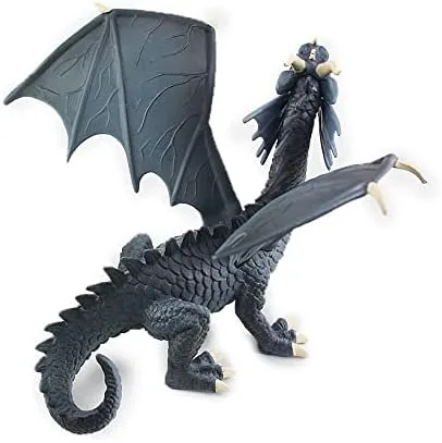 Vista 3 de Warmtree Figuras realistas de dragón volador de plástico de 6 pulgadas, regalos Decoraciones de pastel de cumpleaños, Navidad, Halloween, dragón