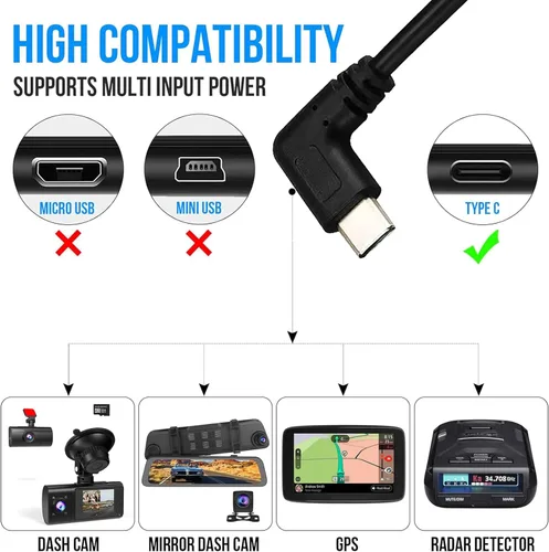 Vista 3 de DUOYOUNG Dash Cam Hardwire Kit (12V-24V to 5V), USB C Hardwire Kit for Dash Camera with Acc Functionality, Add a Circuit Fuses, 24h Parking Monitor