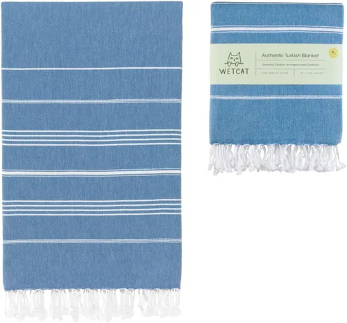 Vista 16 de WETCAT Toalla de playa turca de gran tamaño (38"x71") 100% algodón turco, fabricada en Turquía - sin arena, extragrande, ultrasuave, de secado