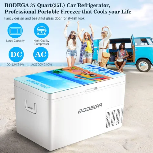 Vista 5 de BODEGA 12 Volt Car Refrigerator Portable Freezer Car Fridge APP Control 37 Quart35L-4-46 RV Electric Compressor Cooler 1224V DC and 100-240V AC for