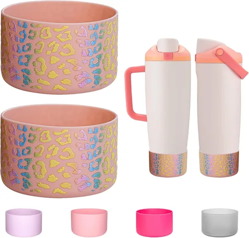 WK IEASON 2PCS Protective Silicone Boots Compatible with Owala FreeSip Sway 30oz 40oz Bottles and 40oz Tumblers, Anti-Slip Bottom Cover Boot for