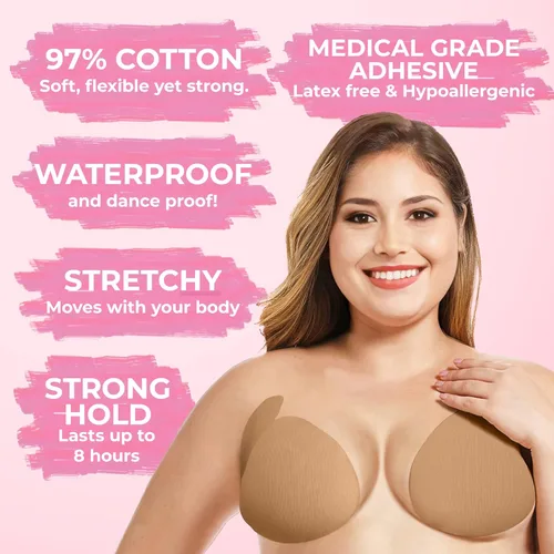 Vista 3 de Cinta de levantamiento de senos - 3 pares con cubiertas para pezones - Cinta para tetas - Cinta para tetas - Cinta para tetas