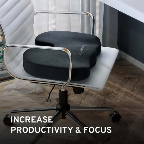 Vista 6 de Cojín de asiento de espuma viscoelástica, cojín para aliviar el dolor de coxis, almohada antideslizante para aliviar el dolor de ciática, para silla