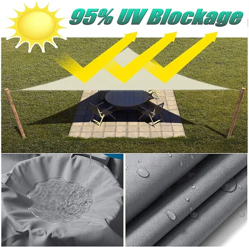 Vista 5 de ZHANGY Toldo tipo vela para exteriores, 7 x 7 pies, 6.6 x 6.6 ft, vela impermeable con bloqueo UV, tela resistente, protección solar, resistente al