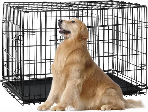 Vista 19 de Jaula para perros pequeños de 24 pulgadas, jaulas resistentes para perros pequeños, jaula plegable de alambre de metal con bandejas extraíbles