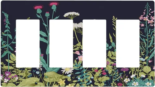 Vista 132 de Placa de pared dúplex de receptáculo de dispositivo de 1 gang de madera envejecida blanca gris con veta de tablón, cubierta de enchufe eléctrico