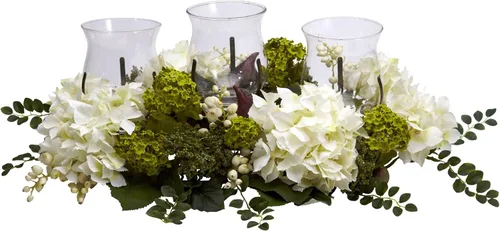 Vista 3 de Nearly Natural Snowball Hydrangea Triple Candelabrum
