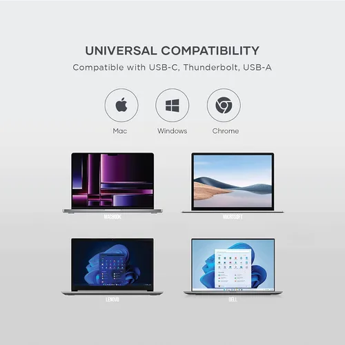 Vista 4 de Satechi Estación de acoplamiento triple 4K USB C 13 en 1, carga de 100 W, 2 DP, 3 HDMI, 2 USB C, 3 USB-A, Gigabit Ethernet y conector de audio