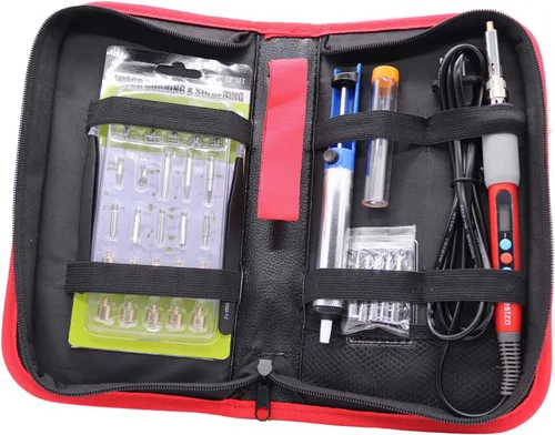 Vista 8 de BESTZO Kit de herramientas de combustión de leña LCD con soldador, kit de herramientas de pirografía con grabado en relieve, tallado, punta
