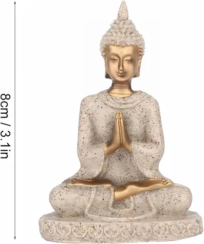 Vista 2 de Ulalaza Estatua de Buda para meditación, decoración del hogar, estatuas tailandesas de resina para manualidades