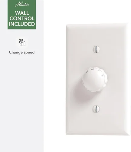 Vista 3 de Hunter - Presto - Ventilador de techo de perfil bajo para interiores, control de pared, 52 pulgadas, gris paloma, estilo casual, ventiladores