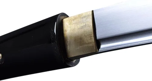 Vista 5 de Espada hecha a mano shirasaya, katana japonesa de samurai forjada a mano completamente funcional, de espiga completa, de acero al carbono, arcilla