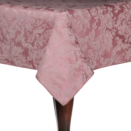 Vista 5 de Ultimate Textile Miranda - Mantel rectangular de damasco (70 x 144 pulgadas), color burdeos