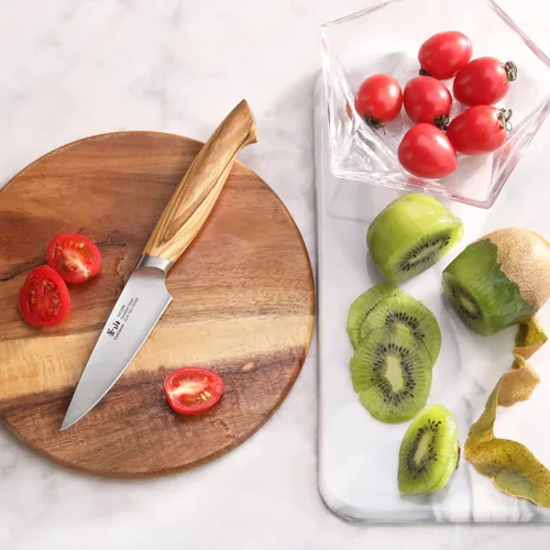 Vista 4 de Cangshan Cuchillo de pelar de la serie OLIV de 3,5 pulgadas, acero sueco forjado 14C28N, 501639