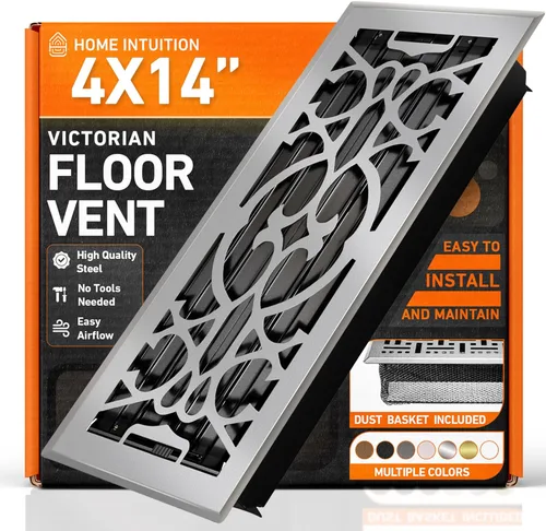 Vista 23 de Cubiertas de ventilación de piso 2X10 con registro de piso y trampa de malla, para calor y aire, ventilación de piso metálica transitable