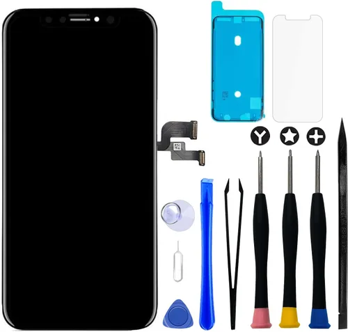 Vista 22 de Brinonac para iPhone 6, pantalla de repuesto negra, digitalizador LCD táctil, montaje completo con cámara frontal, sensor de proximidad, altavoz