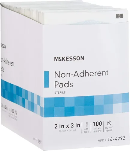 Vista 8 de McKesson, compresas no adherentes, estériles, Nylon/Poliéster, 2 x 3 pulgadas, 100 unidades, 1 paquete