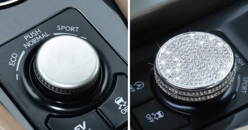 Vista 4 de Accesorios brillantes para el interior del automóvil para Lexus GS300 2012-2018 con perilla de modo de conducción (plata, GS 2012-2018)