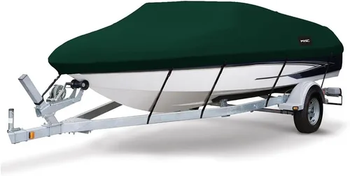 Vista 13 de MSC - Funda para barco de poliéster Oxford resistente, apta para remolque, se adapta a casco V, de tres cascos, funda para barco pequeño