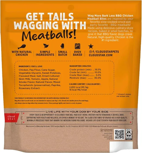 Vista 2 de Wag More Bark Less - Golosinas suaves para perros, pollo barbacoa, bolsa