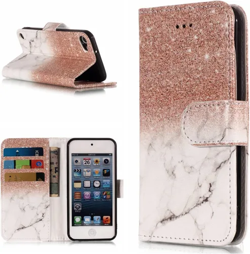 Vista 2 de Areall - Funda protectora completa para iPod Touch de 7ª/6ª/5ª generación, funda protectora completa para iPod Touch 5/6/7, color oro rosa y blanco