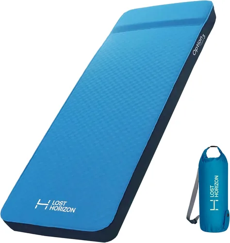 Vista 7 de LOSTHORIZON Colchón de Aire y Espuma para Acampar, Almohadilla Autoinflable para Dormir, 3" de Grosor, con Bolsa de Bomba, Tamaño Completo