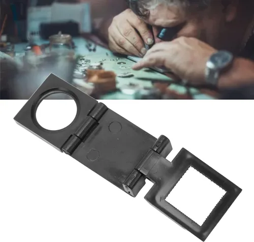 Vista 2 de Lupa de bolsillo pequeña profesional de 3 pliegues 10x plegable lupa para inspección, escaneo de bolsillo, lupa mini plegable