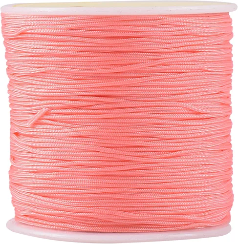 Vista 129 de KONMAY 1 rollo de cuerda de nailon para hacer pulseras de 150 yardas, trenzado de nailon Shamballa Macramé/cordón de cuentas de 0.4mm, cordón