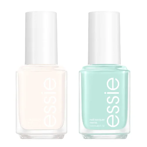 essie Juego de esmaltes de uñas, Coastal Grandmother, Marshmallow, esmalte de uñas blanco + Mint Candy Apple, esmalte de uñas verde menta 0.46 onzas