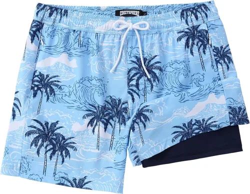 Vista 12 de Mens Swim Trunks with Compression Liner 5 Inch Inseam Swimming Trunks Shorts for Men