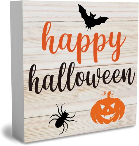 Vista 8 de Rustic Home Sweet Haunted Home - Letrero de madera de Halloween, lindo letrero de otoño, decoración de casa de campo, caja de madera decorativa