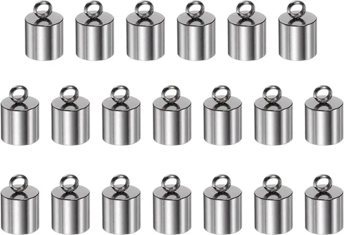 Vista 11 de HARFINGTON 20 tapas de extremo de cordón de 0.059 in de identificación de acero inoxidable para manualidades, pulseras, collares, borlas, tono dorado