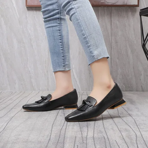 Vista 5 de Mona Flying Mocasines de cuero para mujer, estilo informal, planos, para mujeres y jóvenes