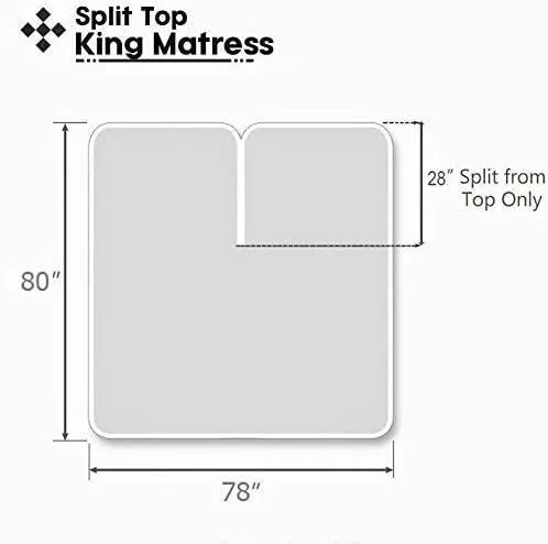 Vista 2 de Sábanas de tamaño King con parte superior flexible de cabeza dividida para cama ajustable, 800 hilos, 100% algodón, 4 piezas, sábanas de número