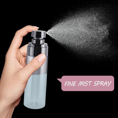 Vista 4 de 3 mini botellas de spray de 2.7 fl oz para viajes, juego de botellas pequeñas recargables para perfume, niebla para el cabello, cara, atomizador