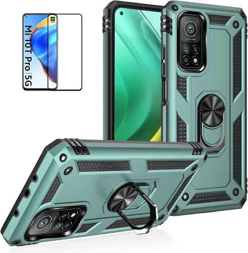 Vista 54 de Funda para Xiaomi POCO X3 NFC /X3 Pro con protector de pantalla, armadura de protección militar híbrida resistente a prueba de golpes, funda Negro