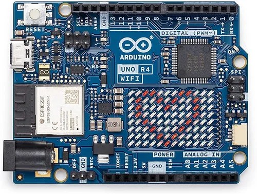 Vista 2 de Arduino UNO R4 WiFi [ABX00087] - Renesas RA4M1 + ESP32-S3, Wi-Fi, Bluetooth, USB-C, CAN, DAC de 12 bits, OP AMP, conector Qwiic, matriz LED de 12 x