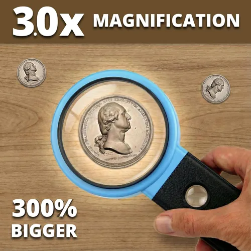 Vista 2 de Vision Aid lupa de 30x manos libres con 36 luces LED ultra brillantes y estuche - Lupa de 40x con soporte para leer, joyas, monedas, relojes