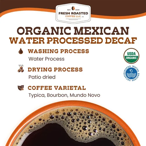 Vista 7 de Fresh Roasted Coffee, Agua suiza mexicana orgánica descafeinada, Kosher, compatible con K-Cup, 24 cápsulas