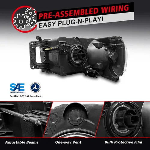 Vista 4 de Para 2002 2003 2004 2005 DODGE RAM 1500/2003-2005 Dodge Ram Pickup Truck 2500 3500 Conjunto de faros delanteros cromado carcasa directa de repuesto