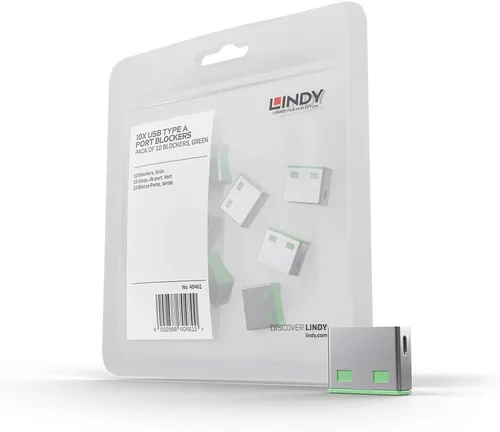 Vista 2 de Lindy Bloqueador de puertos USB - Paquete de 10 - Azul 40462