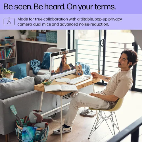 Vista 5 de HP Computadora de escritorio todo en uno con pantalla táctil de 27 pulgadas, Intel 12-Core Ultra 7 155U, 32 GB DDR5 RAM, 1 TB SSD, KB y mouse