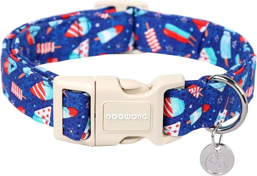 Vista 39 de DOGWONG Collar de perro de San Valentín, collar de perro con estampado de corazones para perros grandes, lindos collares de primavera, hembra A