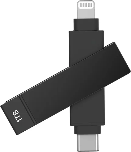 Vista 14 de iXflash - Memoria flash para iPhone de 128 GB, certificado Apple MFi, Lightning y USB C, color negro, 2 en 1 para teléfono, iPad y computadora